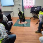 CPR training at URC construction