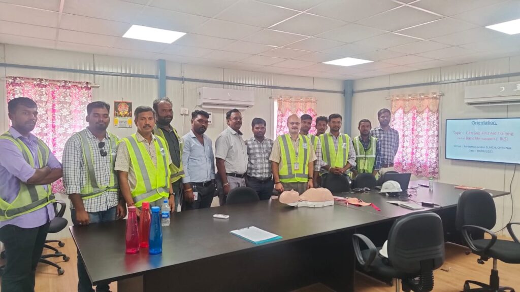 CPR training at URC construction