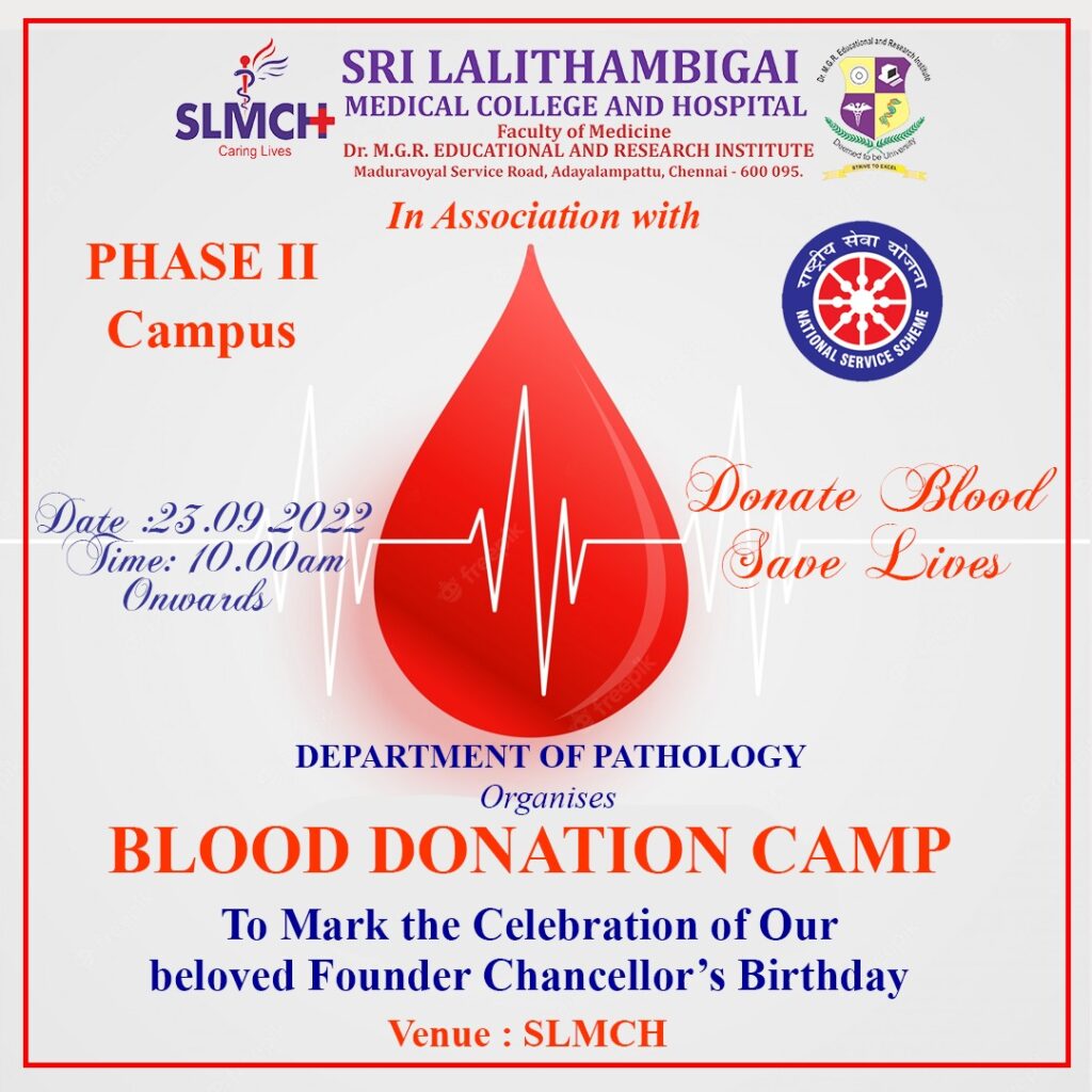 To mark the celebration of Our beloved Founder Chancellor's Birthday Blood Donation Camp