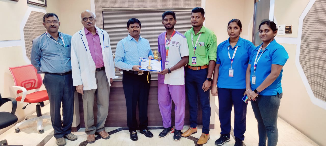 Our President sir appreciated Mr. Aravindan, MBBS First Year for securing 3rd Place