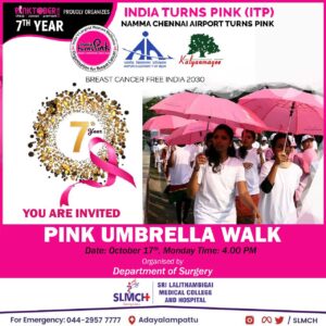 Pink Umbrella Walk at Chennai Airport