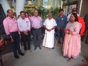 Pink Umbrella Walk at Chennai Airport