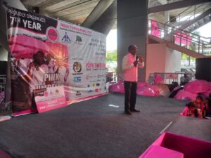 Pink Umbrella Walk at Chennai Airport