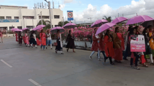 Pink Umbrella Walk at Chennai Airport