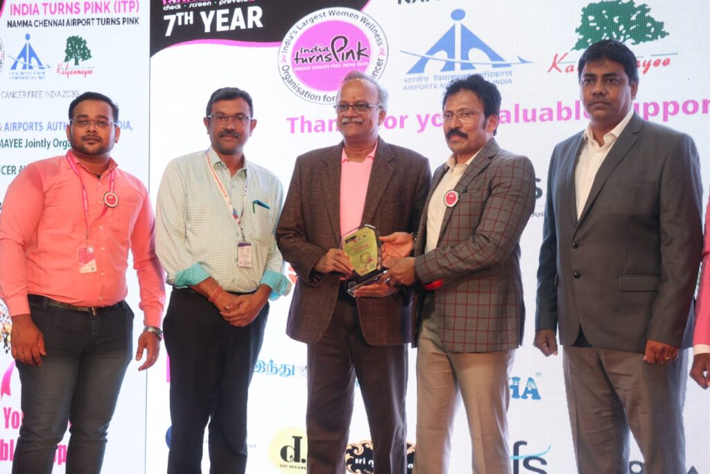 SLMCH was appreciated during the valediction of Pinktober at Chennai Airport by India turns pink