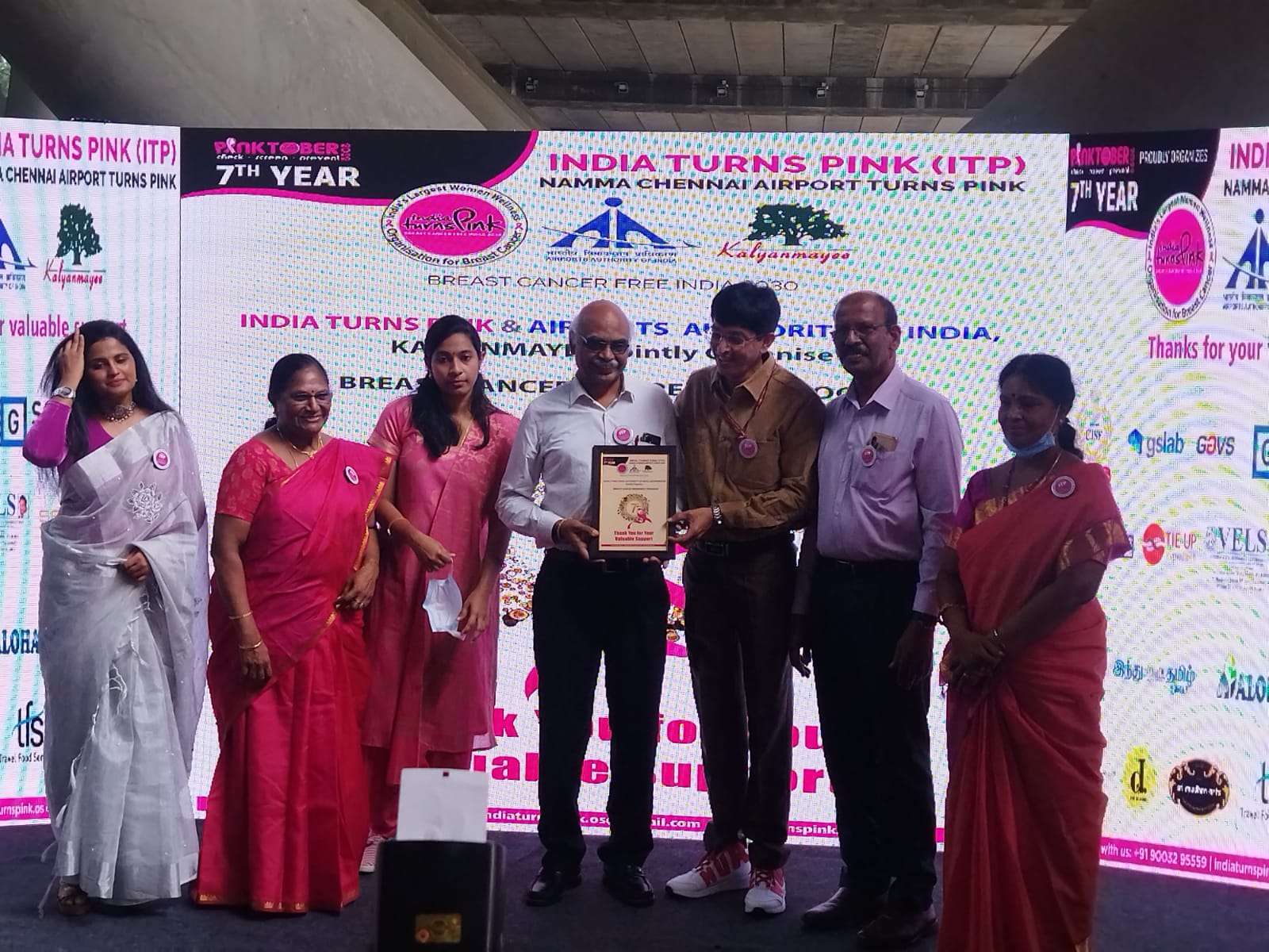 SLMCH was appreciated during the valediction of Pinktober at Chennai Airport by India turns pink